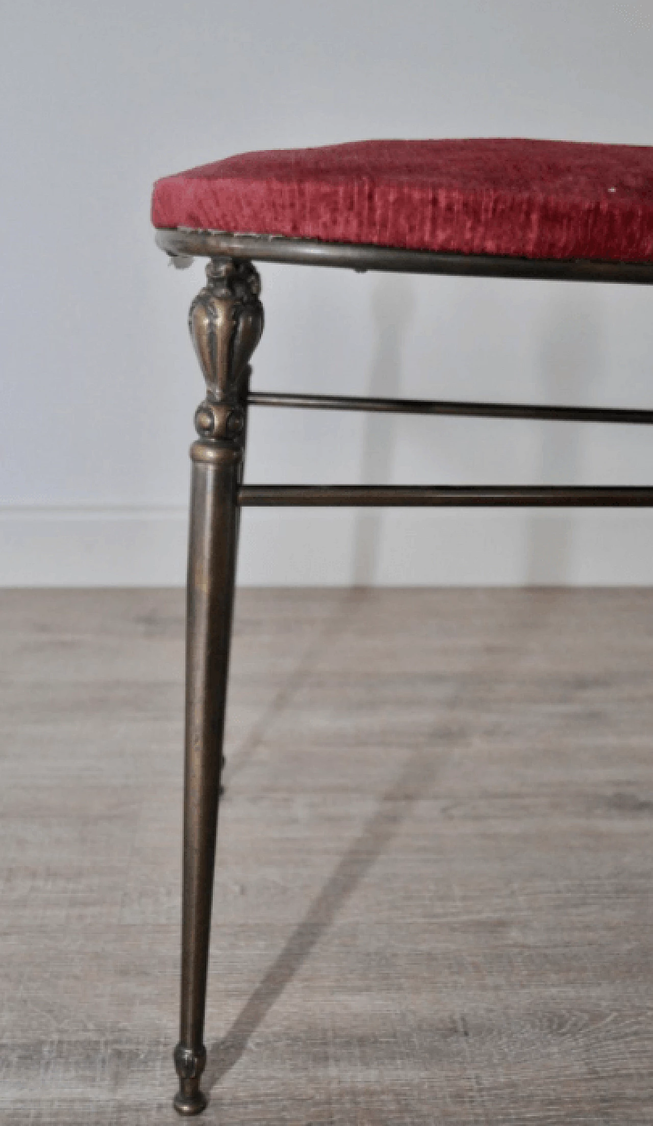 Pair of brass and velvet Chiavarine chairs, 1950s 1373146