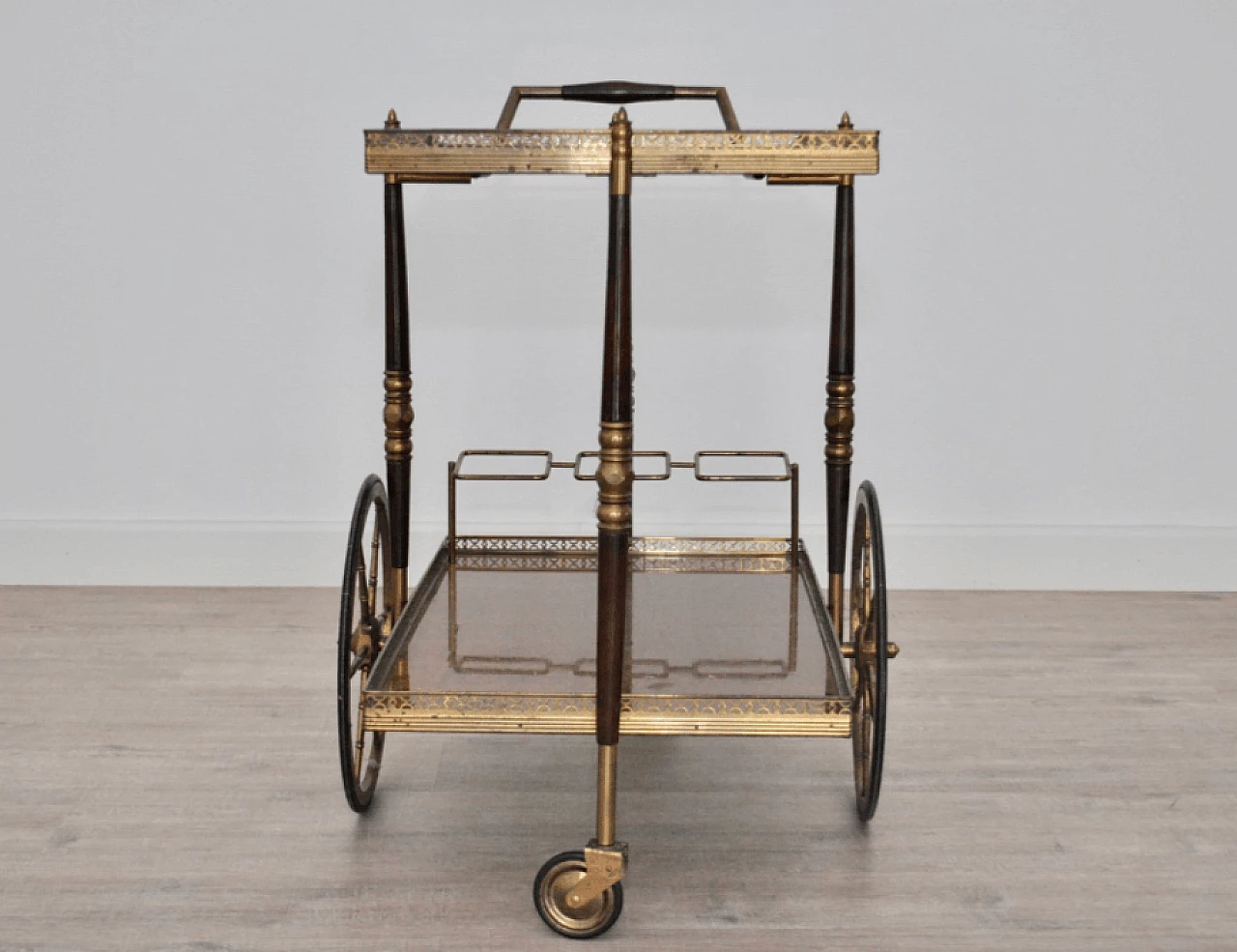 Mahogany and brass trolley, 1950s 1373167