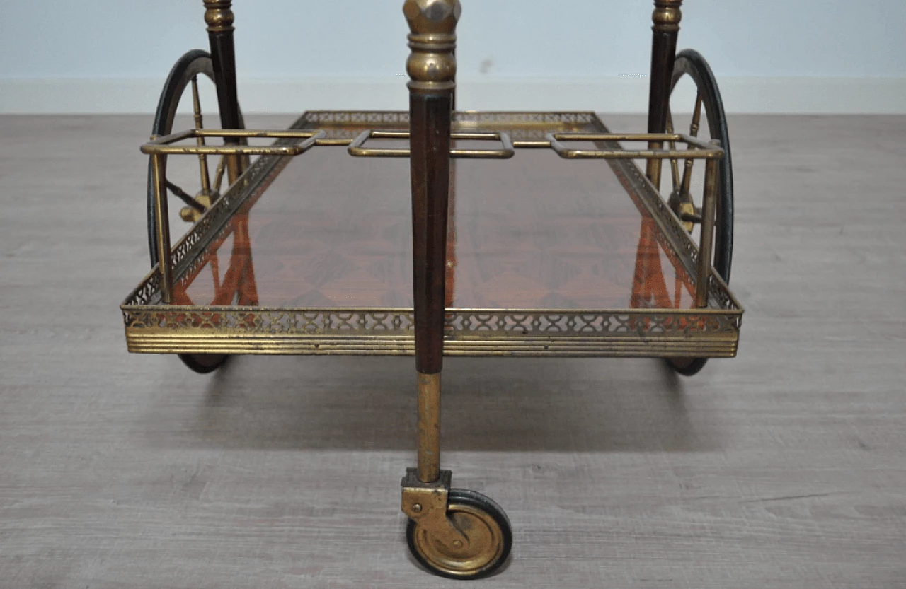 Mahogany and brass trolley, 1950s 1373169
