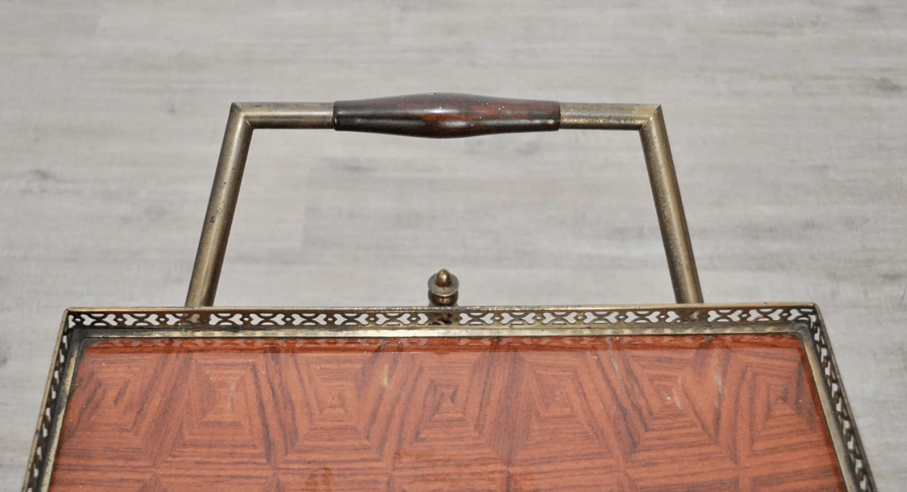 Mahogany and brass trolley, 1950s 1373176