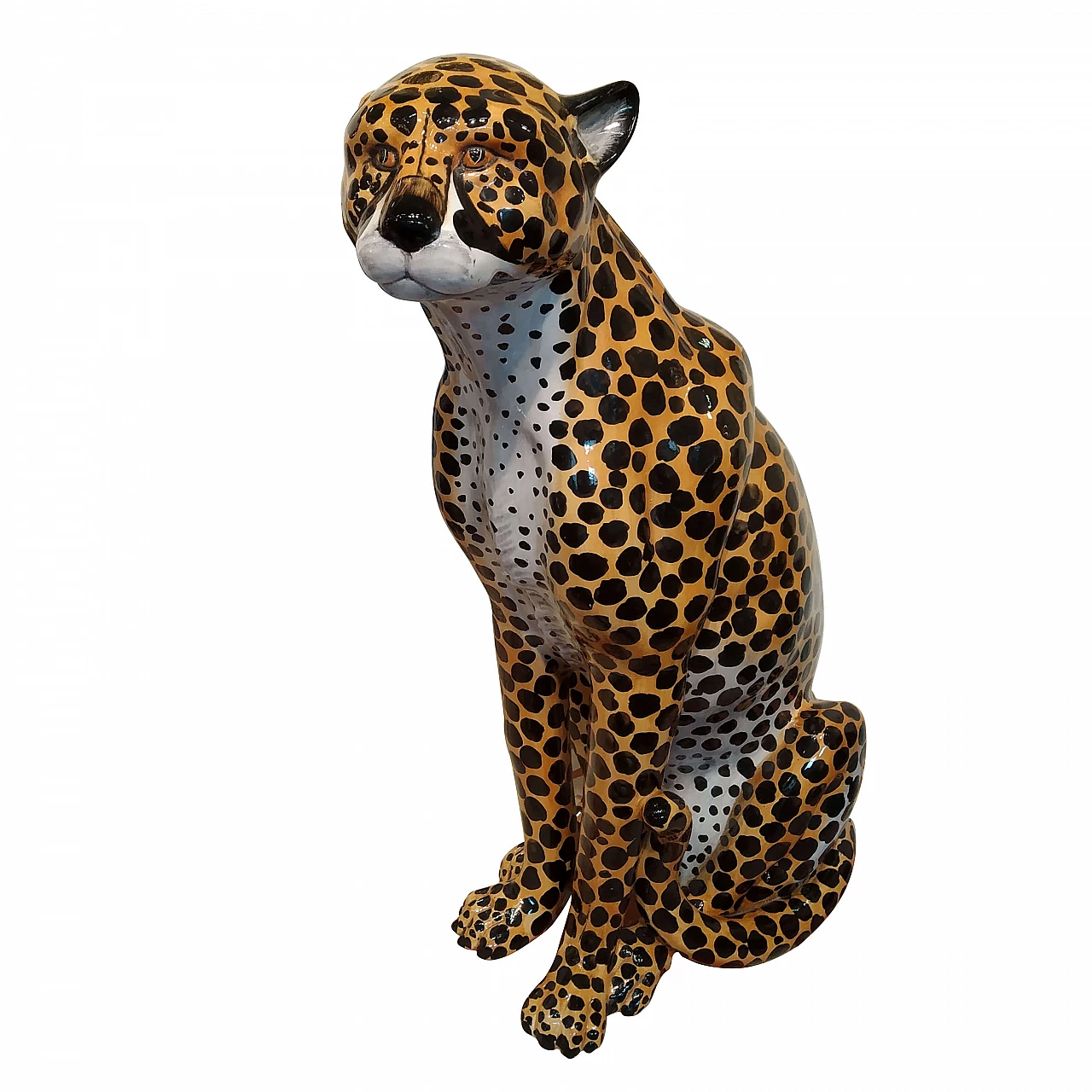 Scultura di leopardo in ceramica, anni '60 1373206