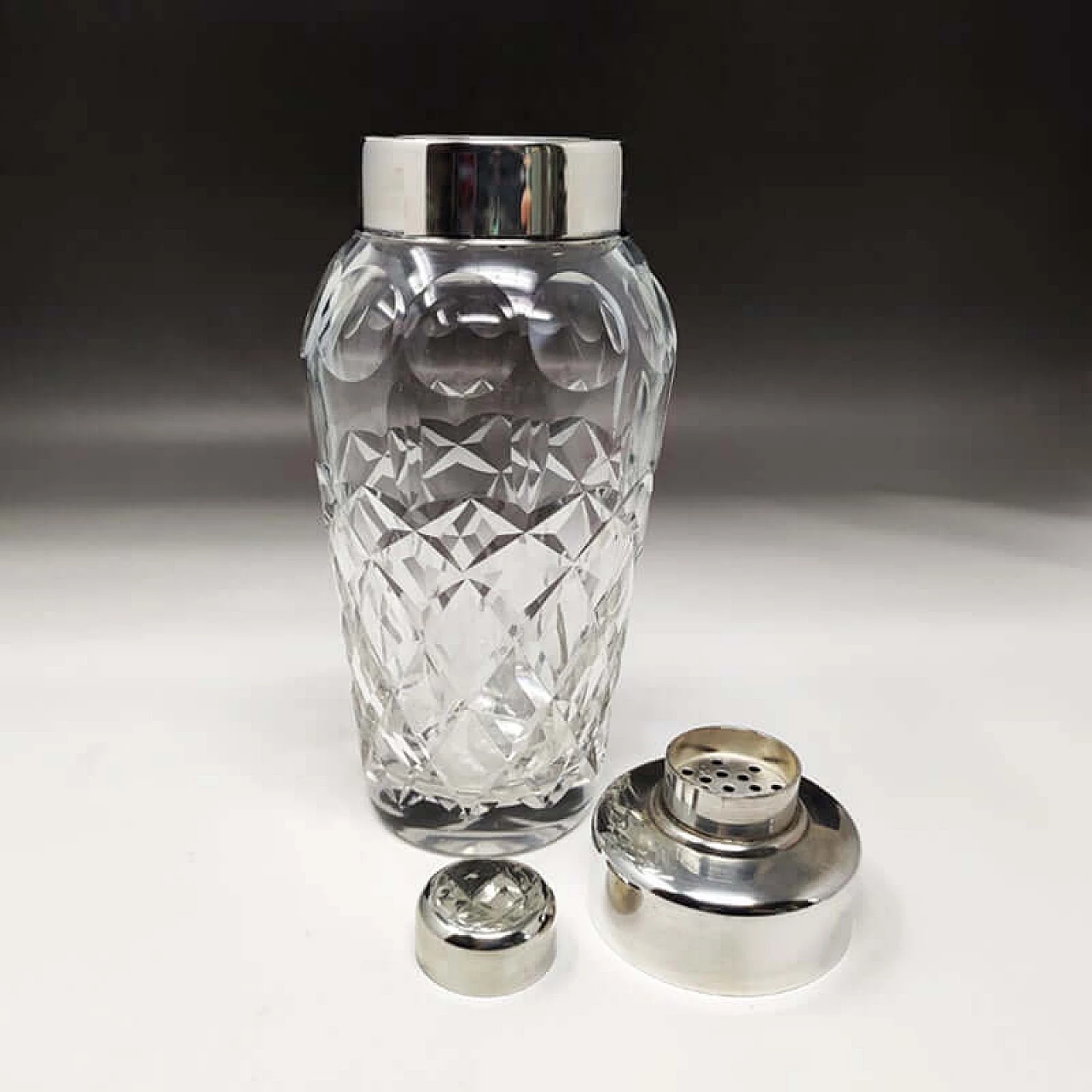 Cocktail shaker in vetro di Bohemia, anni '50 1373228