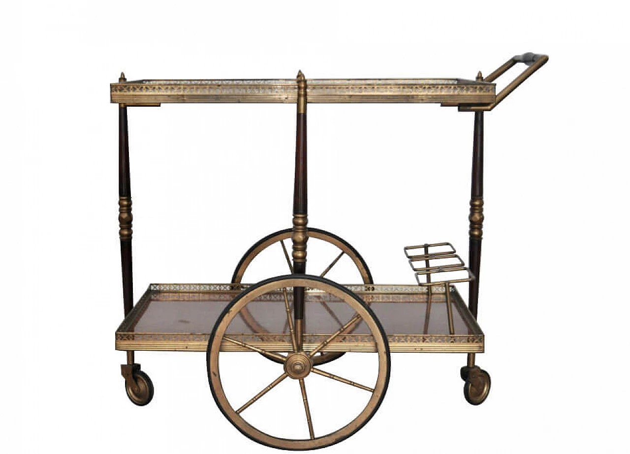 Mahogany and brass trolley, 1950s 1373304