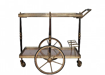 Mahogany and brass trolley, 1950s