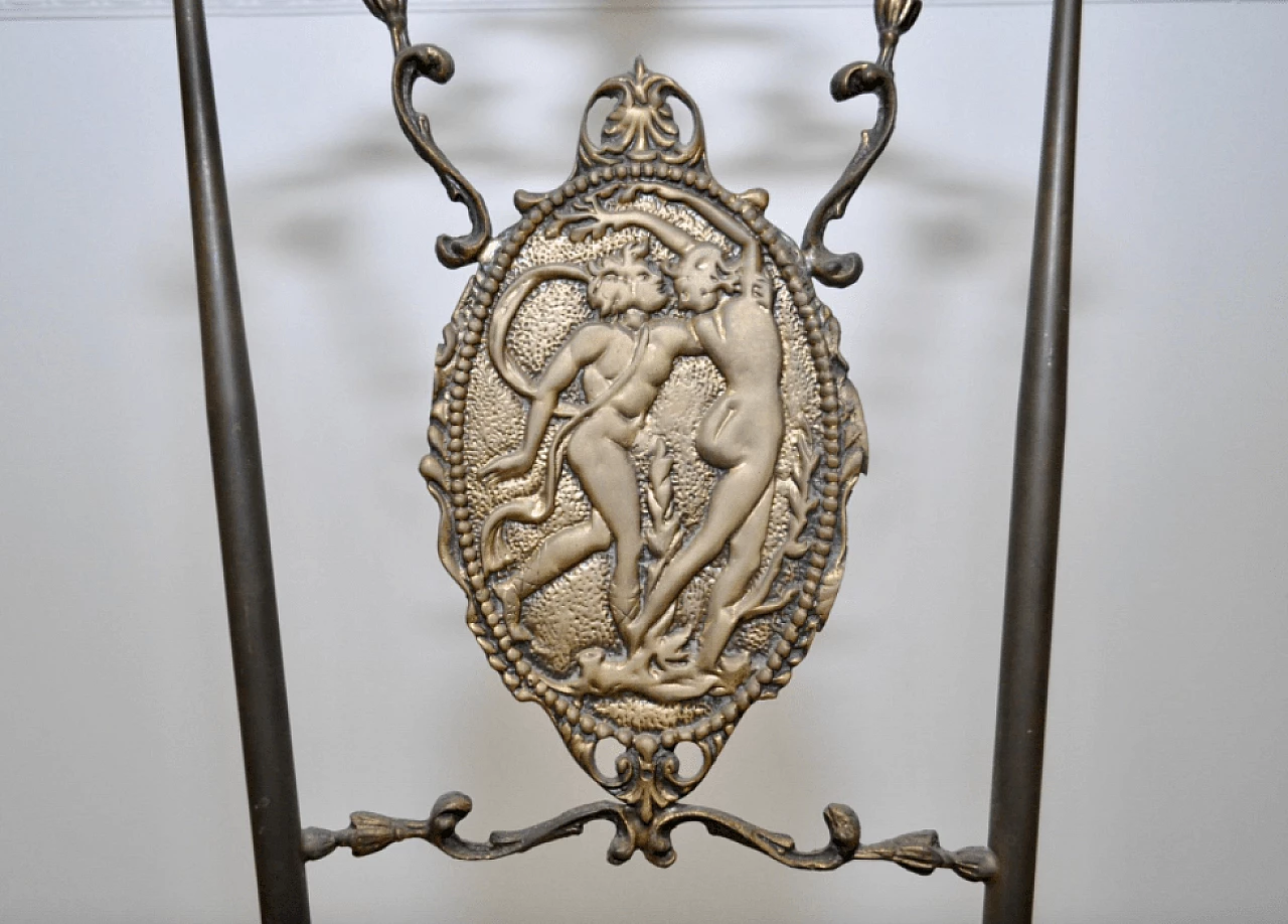 Pair of brass Chiavarine chairs with hand-engraved back, 1930s 1373310