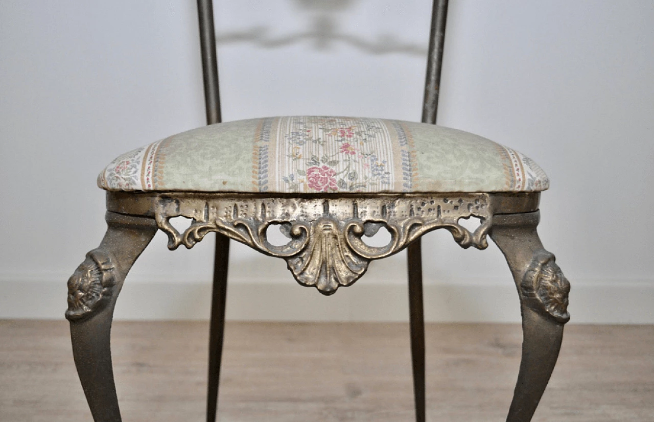 Pair of brass Chiavarine chairs with hand-engraved back, 1930s 1373311