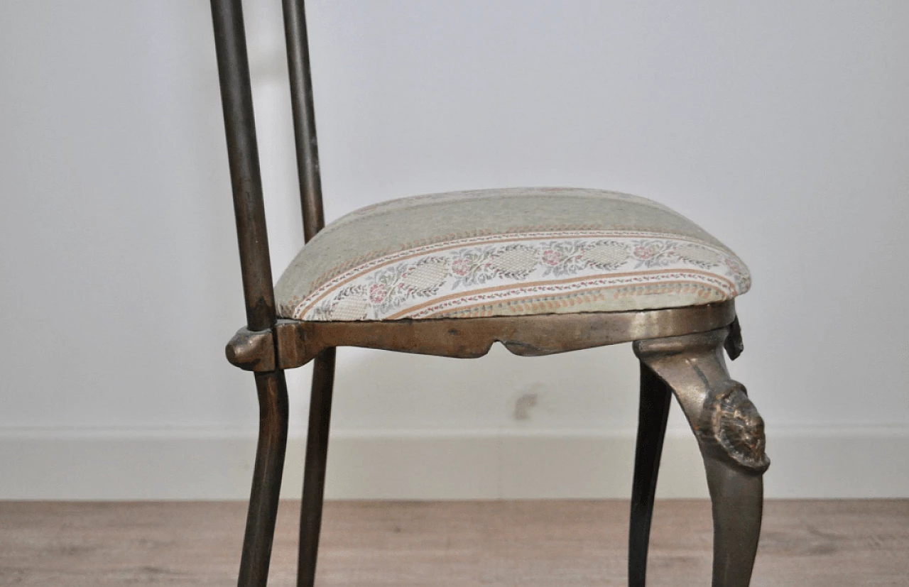 Pair of brass Chiavarine chairs with hand-engraved back, 1930s 1373312
