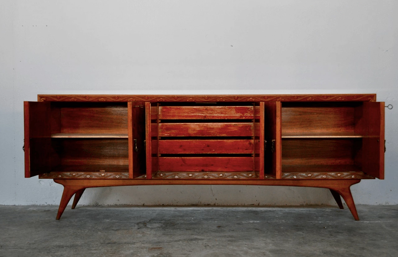 Coppia di credenze in ciliegio e noce, anni '50 1373437