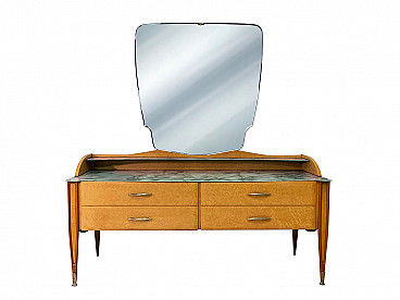 Cassettiera con specchio in stile Gio Ponti, anni '50