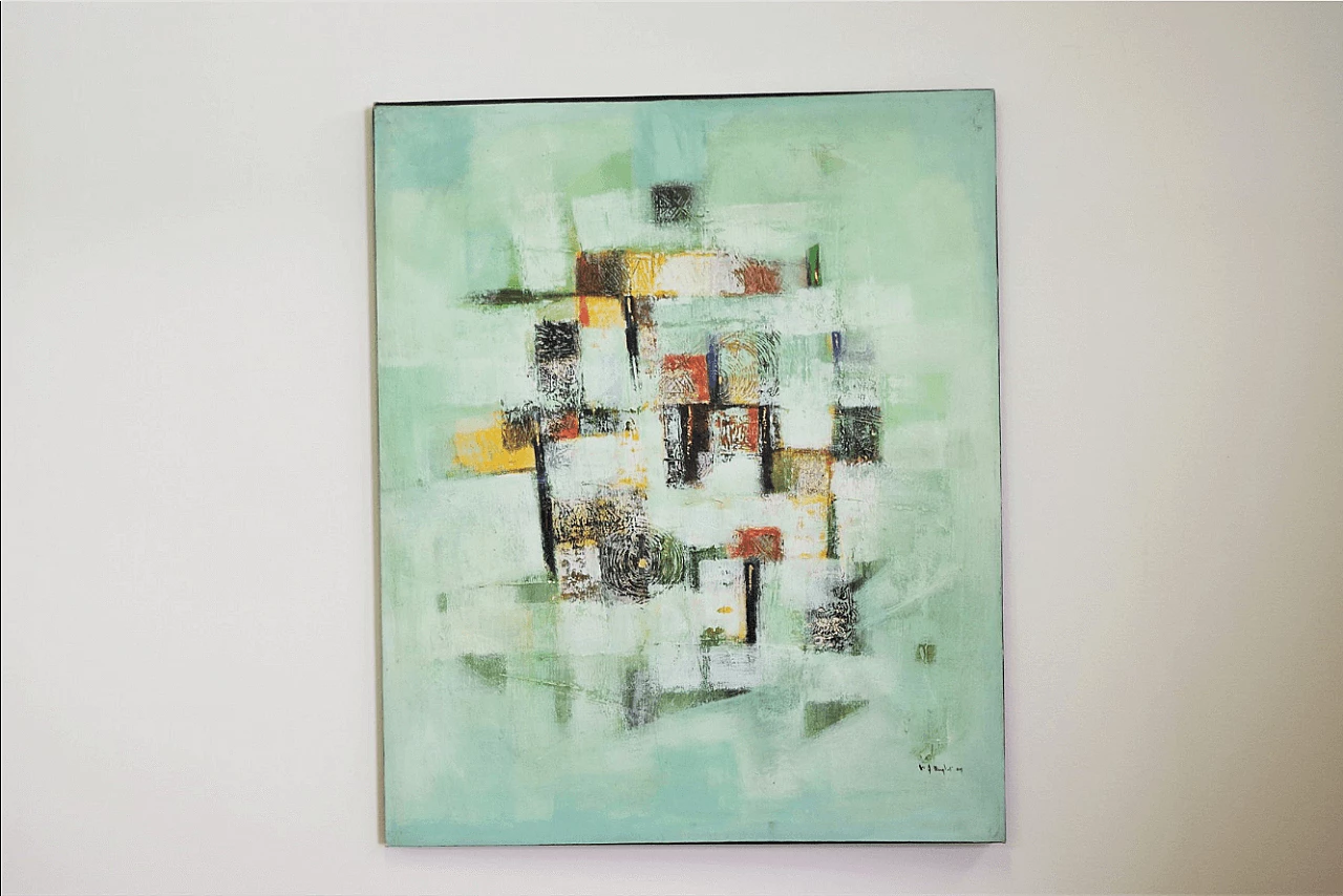 Dipinto astratto su tela, anni 2000 1373707