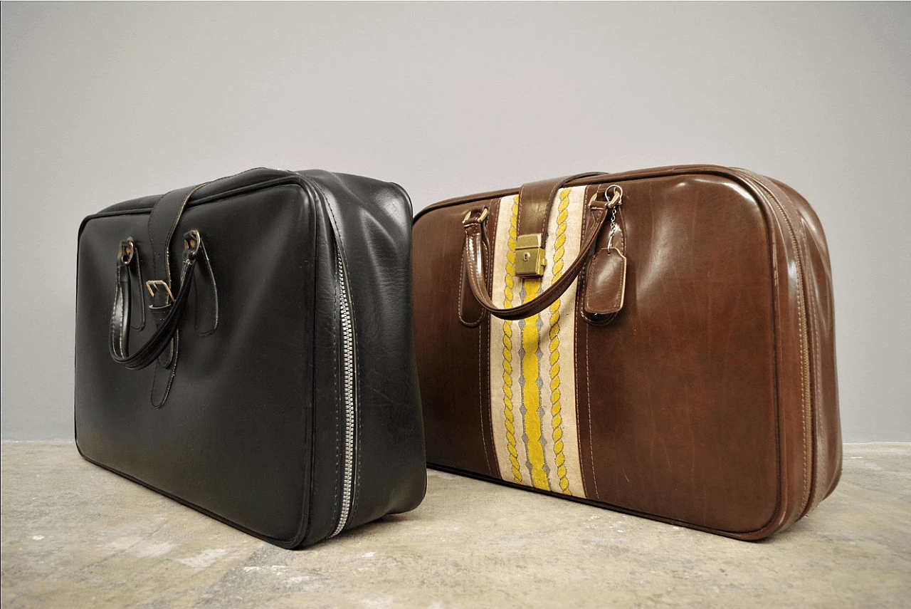 Pair of leather suitcases, 1950s 1373738