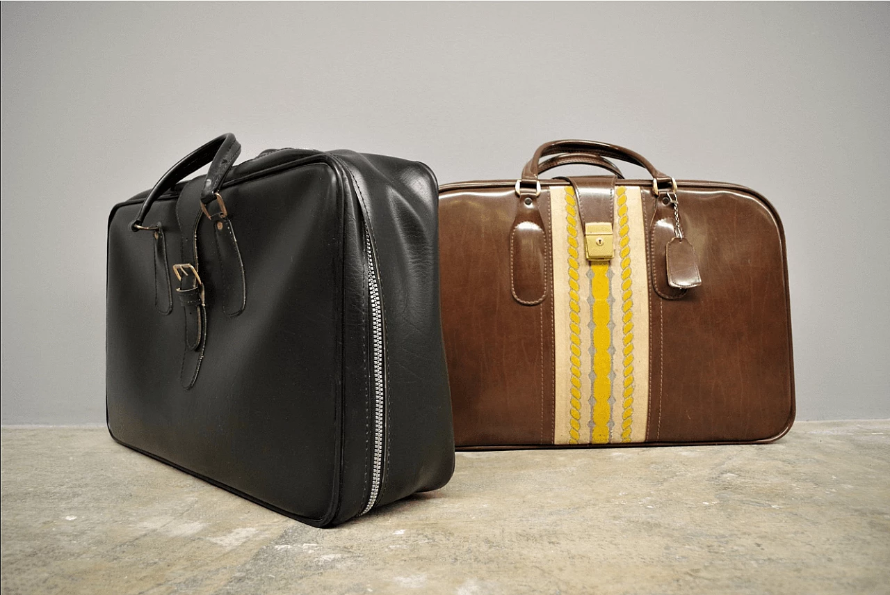 Pair of leather suitcases, 1950s 1373739