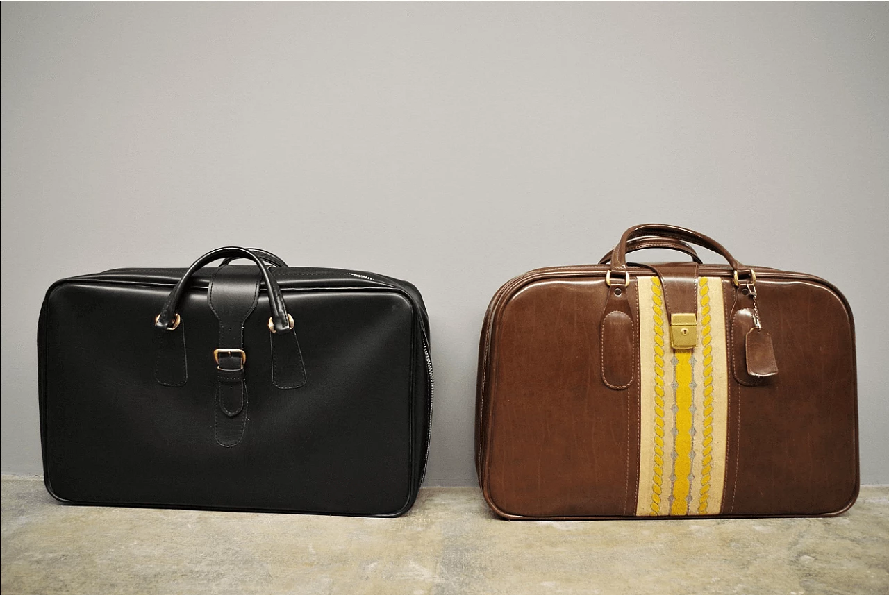 Pair of leather suitcases, 1950s 1373740