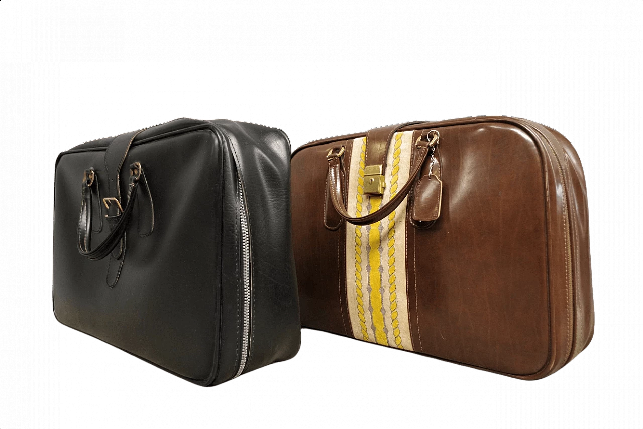 Pair of leather suitcases, 1950s 1373742
