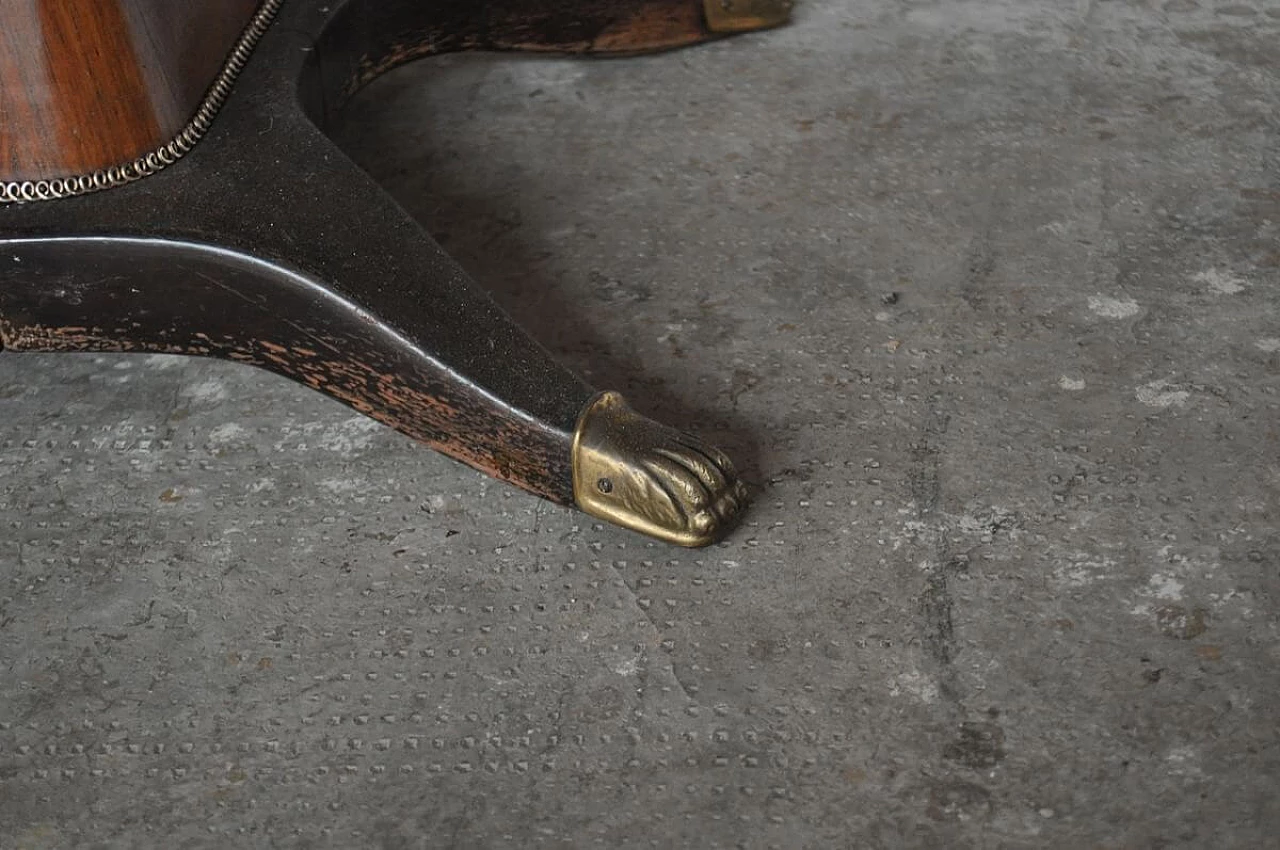 Mahogany, pearwood, brass and glass sideboard with allegorical designs by F.lli Rigamonti Desio, 1940s 1374040