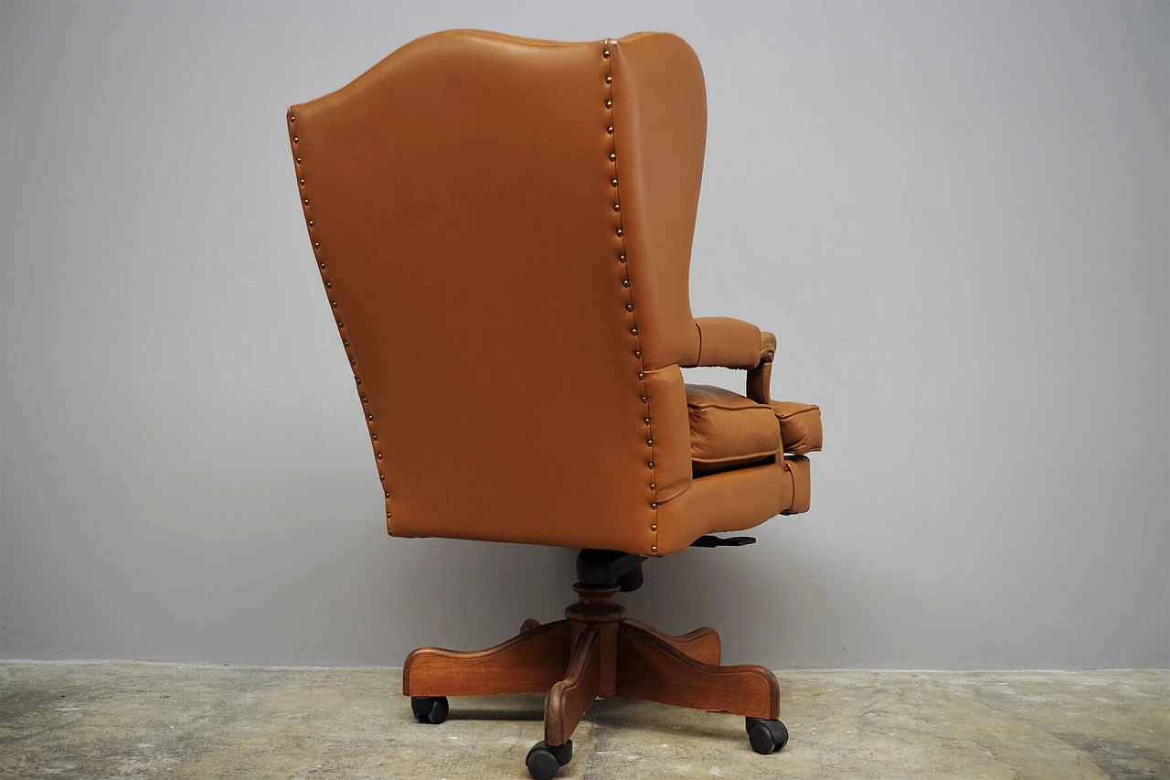 Poltrona da ufficio in fior di pelle regolabile, anni '80 1374067