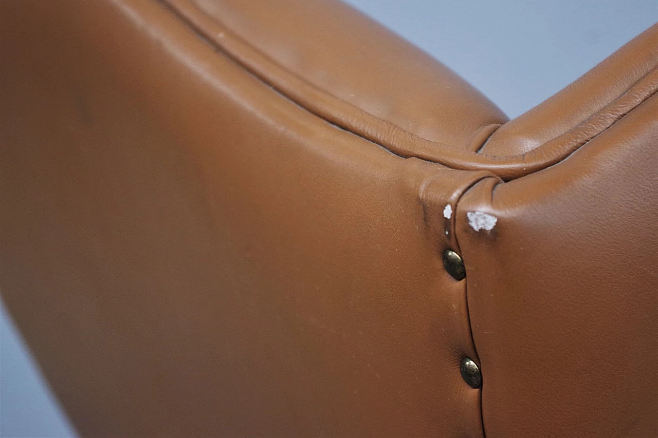 Poltrona da ufficio in fior di pelle regolabile, anni '80 1374069