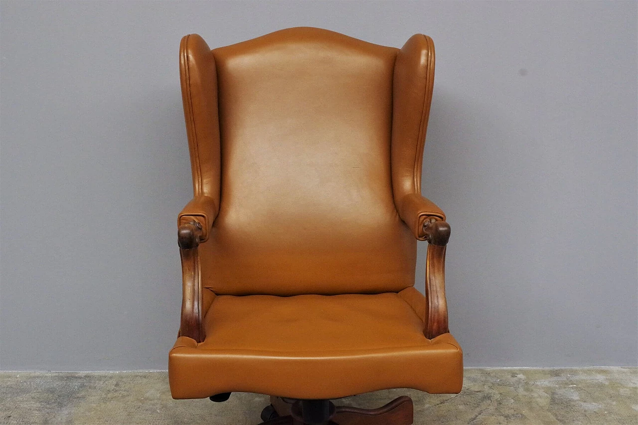 Poltrona da ufficio in fior di pelle regolabile, anni '80 1374071