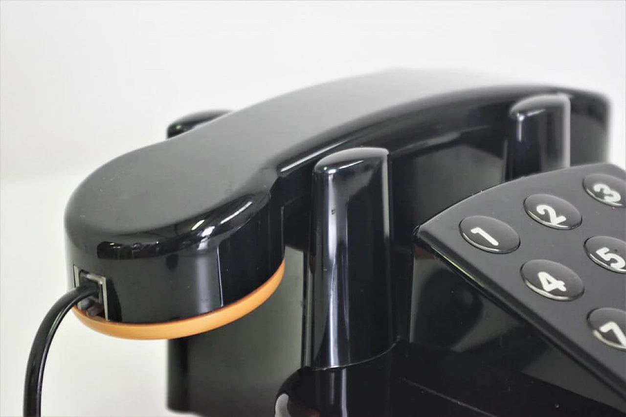 Telefono nero Brondi Excalibur 10 in plastica e gomma, anni '70 1374318