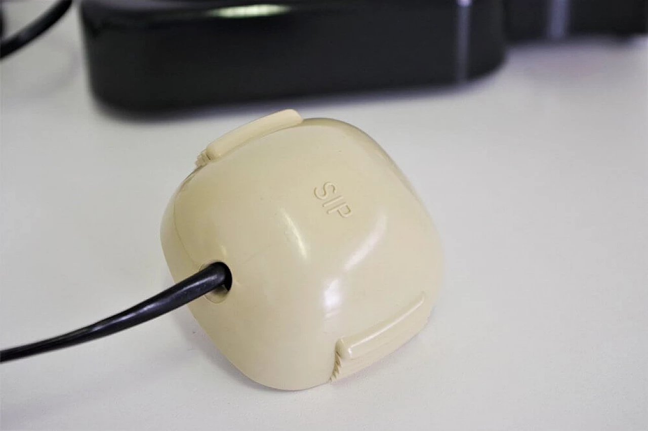 Telefono nero Brondi Excalibur 10 in plastica e gomma, anni '70 1374321