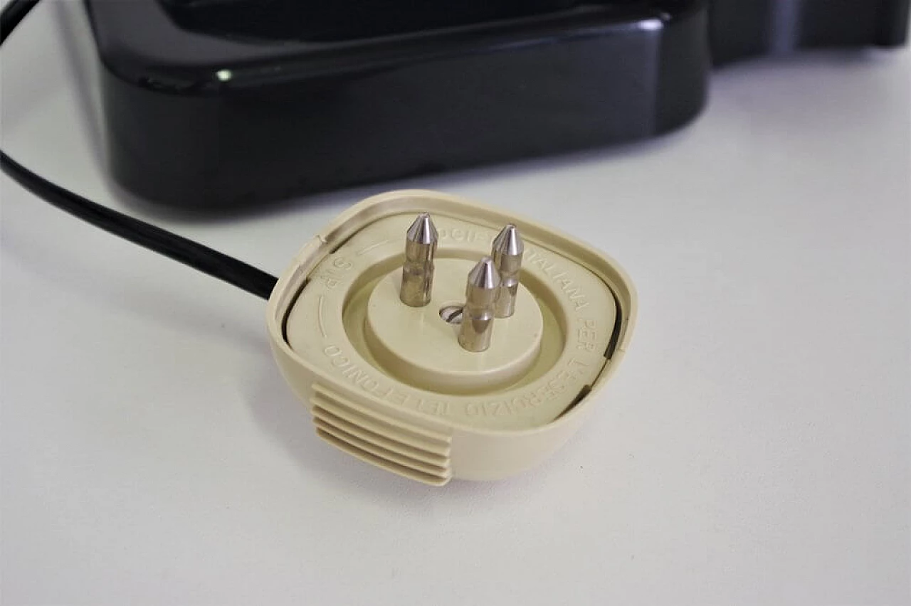 Telefono nero Brondi Excalibur 10 in plastica e gomma, anni '70 1374322