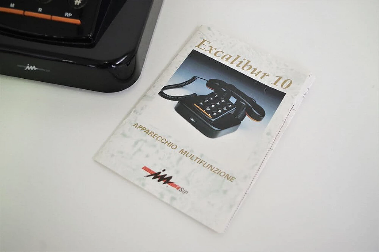 Telefono nero Brondi Excalibur 10 in plastica e gomma, anni '70 1374323