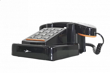 Telefono nero Brondi Excalibur 10 in plastica e gomma, anni '70