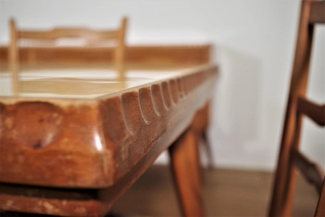 Tavolo, sedie e credenza in legno di Melchiorre Bega, anni '40 1374555