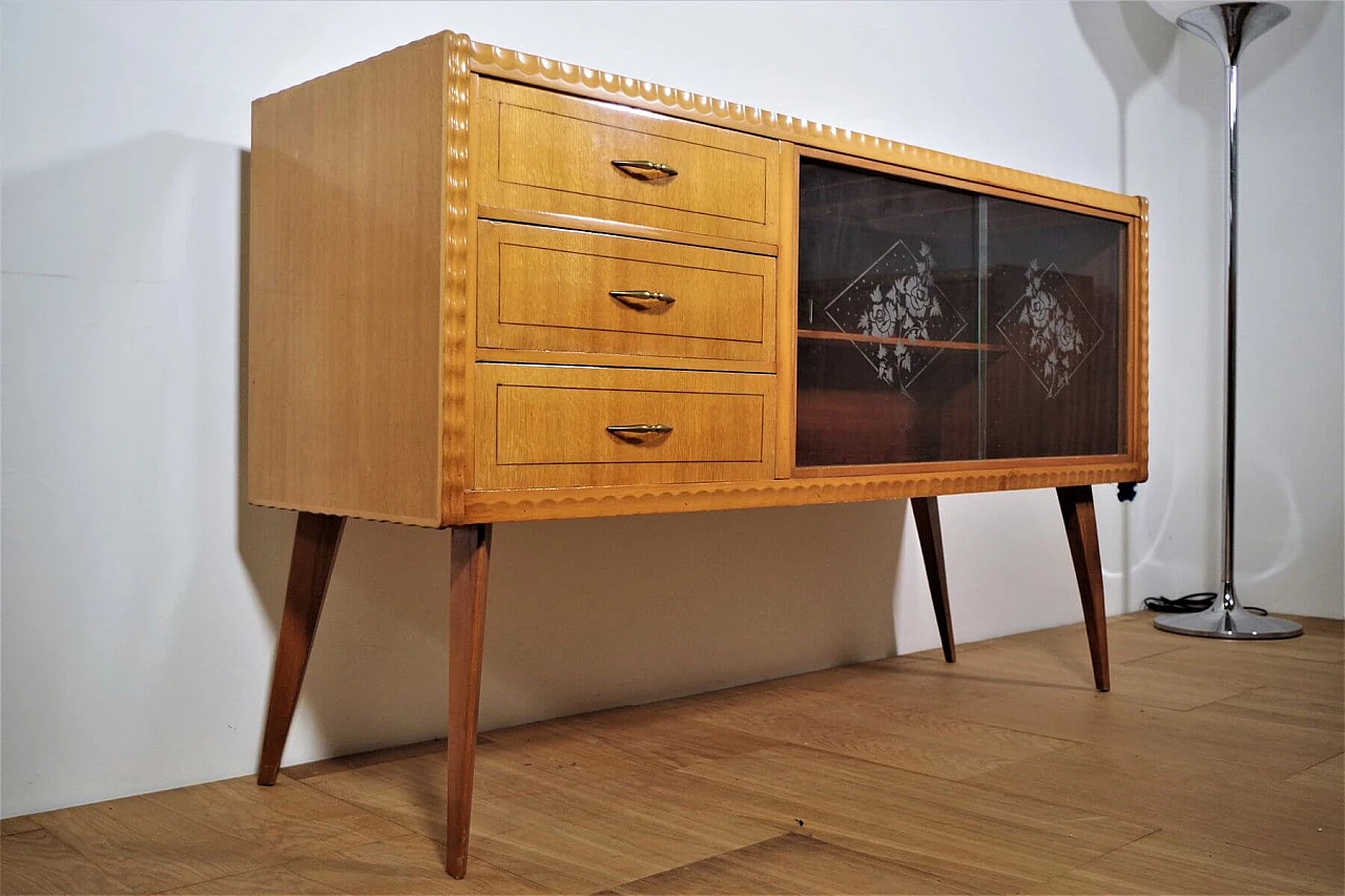 Tavolo, sedie e credenza in legno di Melchiorre Bega, anni '40 1374565