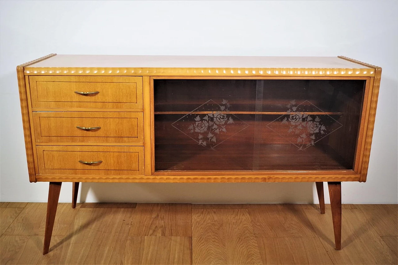 Tavolo, sedie e credenza in legno di Melchiorre Bega, anni '40 1374566