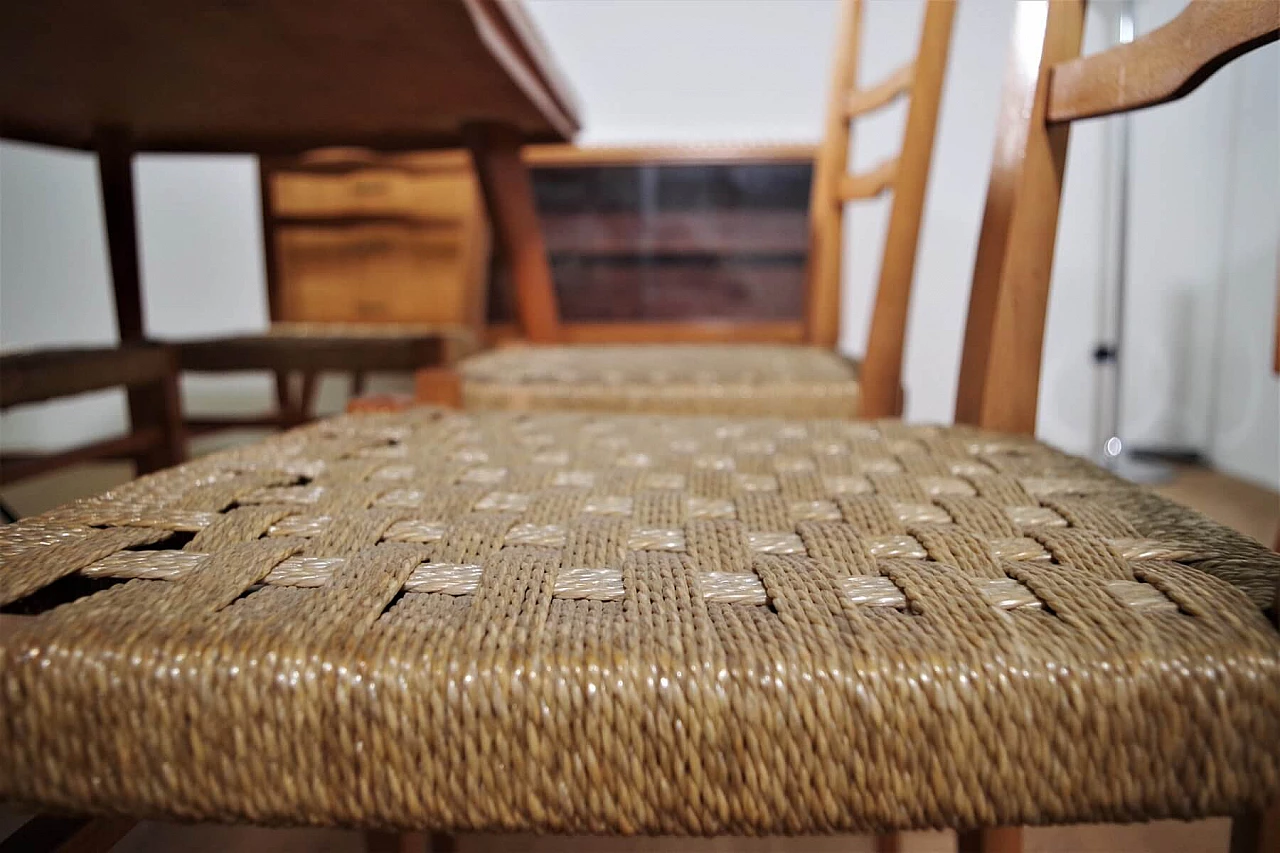 Tavolo, sedie e credenza in legno di Melchiorre Bega, anni '40 1374570
