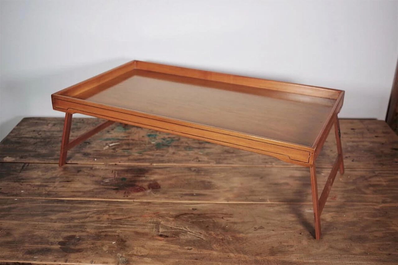 Vassoio da colazione in legno, anni '70 1374595