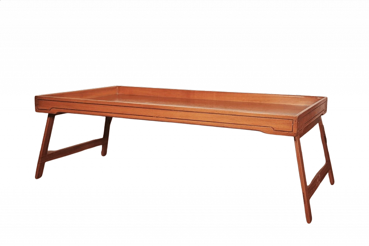 Vassoio da colazione in legno, anni '70 1374613