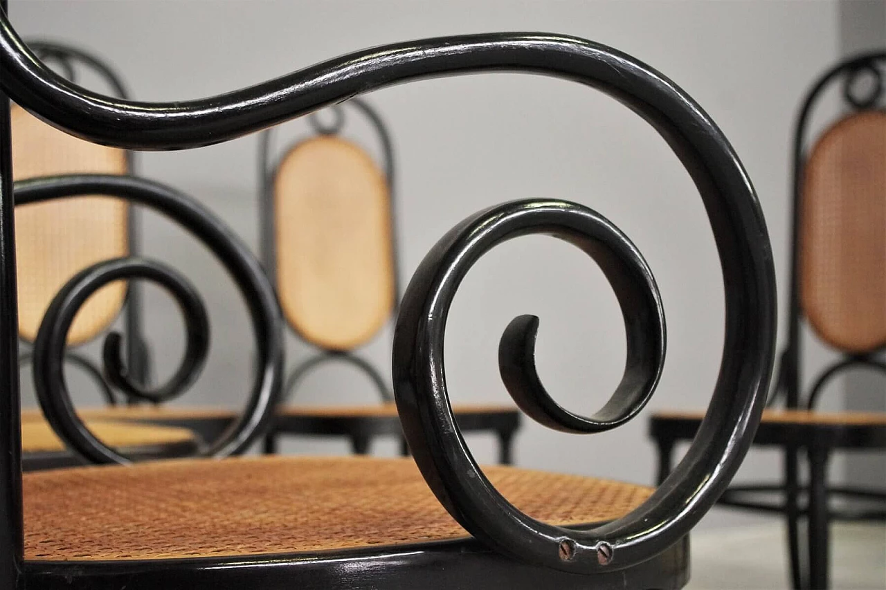 6 Thonet chairs in curved beech and Vienna straw, 1980s 1374632