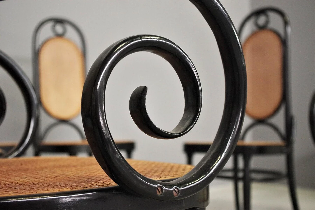 6 Thonet chairs in curved beech and Vienna straw, 1980s 1374633