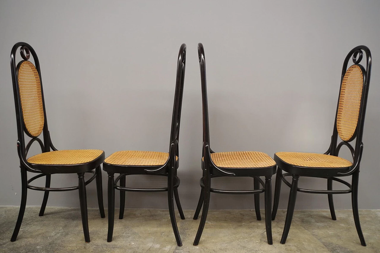 6 Thonet chairs in curved beech and Vienna straw, 1980s 1374637
