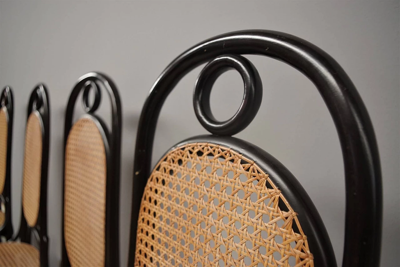 6 Thonet chairs in curved beech and Vienna straw, 1980s 1374649