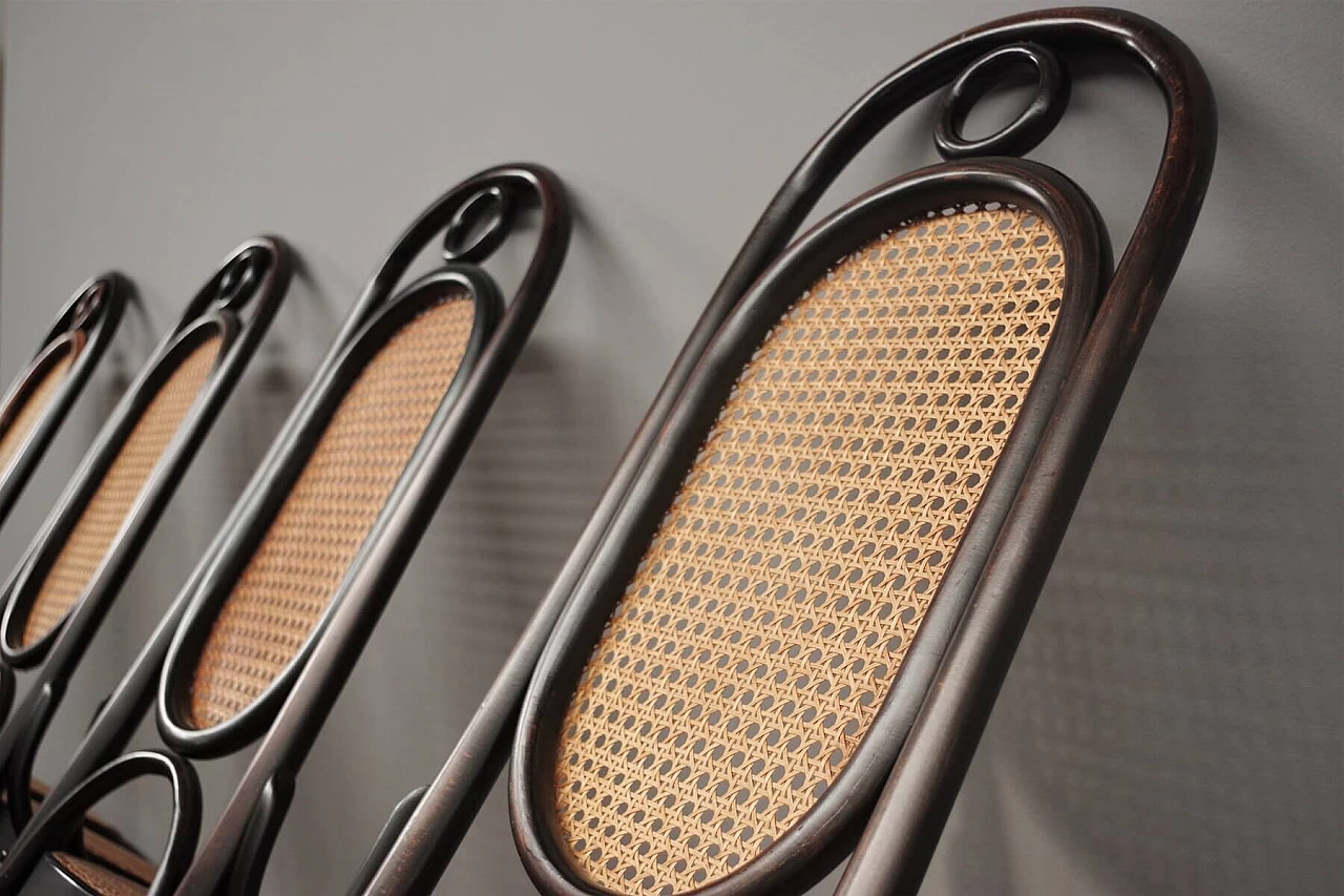 6 Thonet chairs in curved beech and Vienna straw, 1980s 1374654