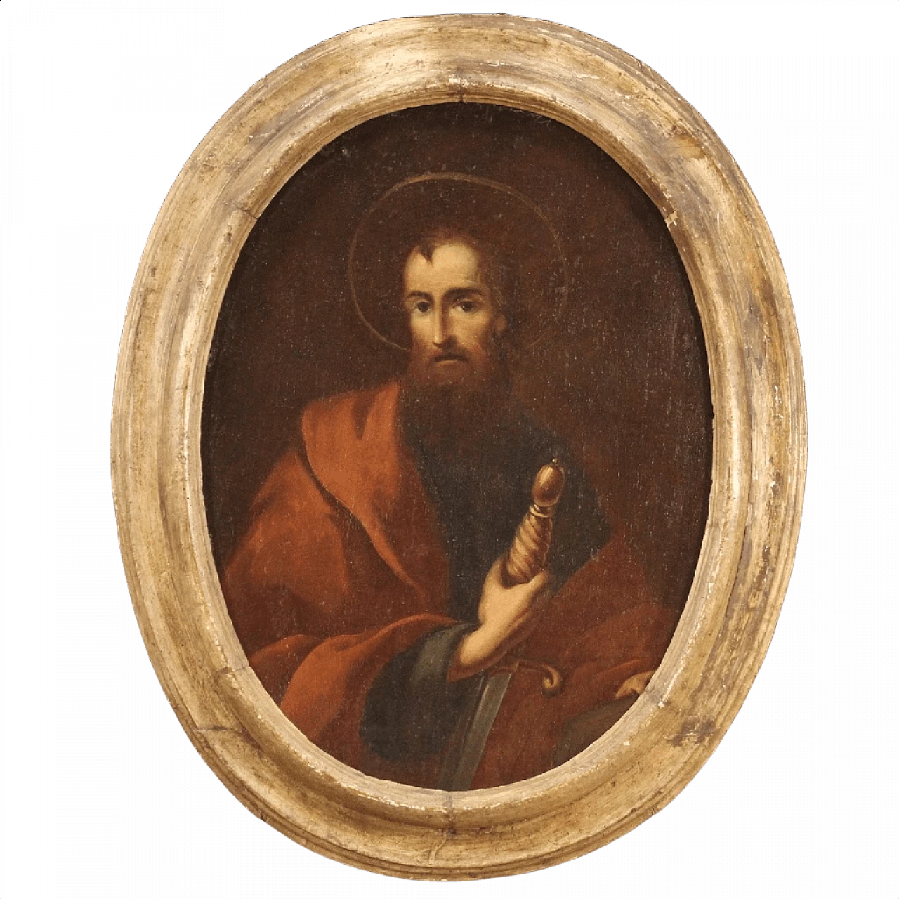 San Paolo, dipinto ovale olio su tela, '600 1374675