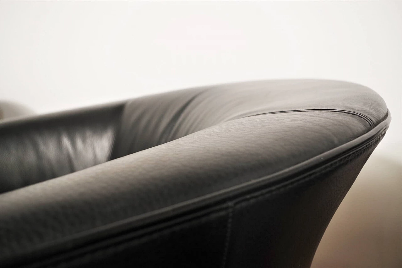 4 poltrone Liz di Natuzzi in pelle nera, anni 2000 1374746