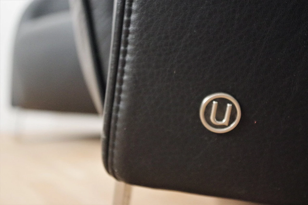 4 poltrone Liz di Natuzzi in pelle nera, anni 2000 1374750