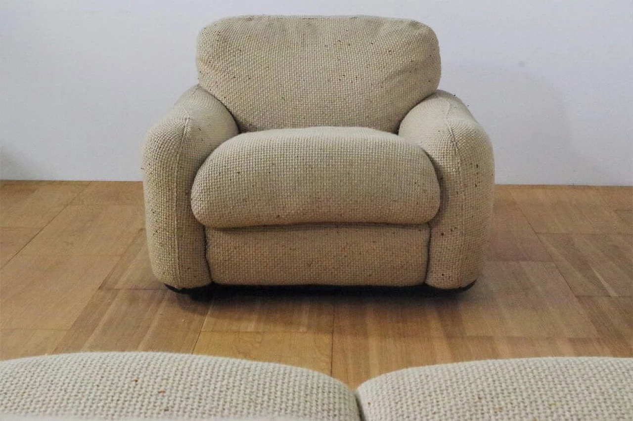 Pair of wool sofas with armchair by Busnelli, 1970s 1374792