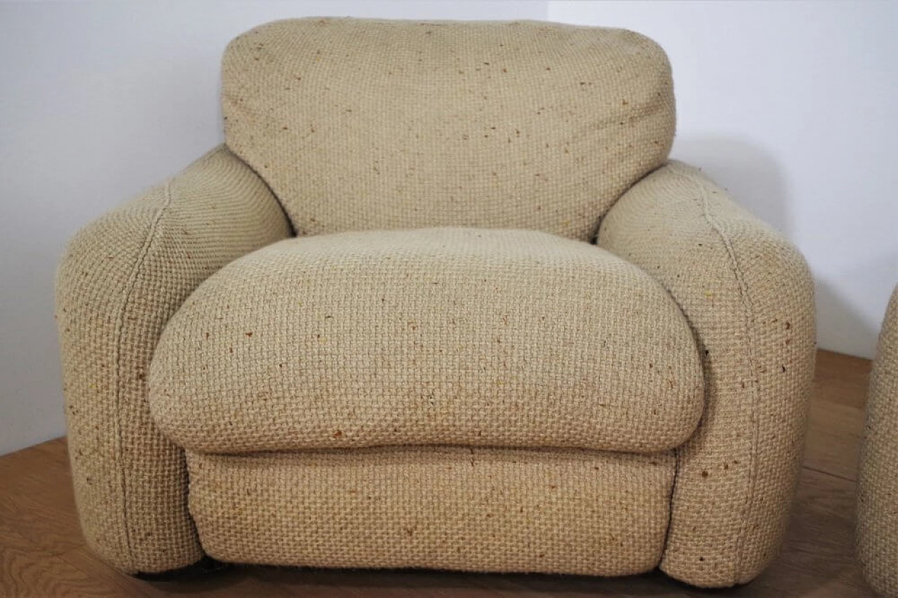 Pair of wool sofas with armchair by Busnelli, 1970s 1374797