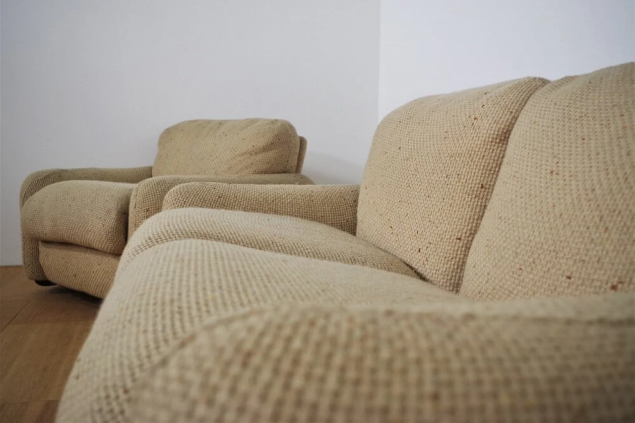 Coppia di divani in lana con poltrona di Busnelli, anni '70 1374799