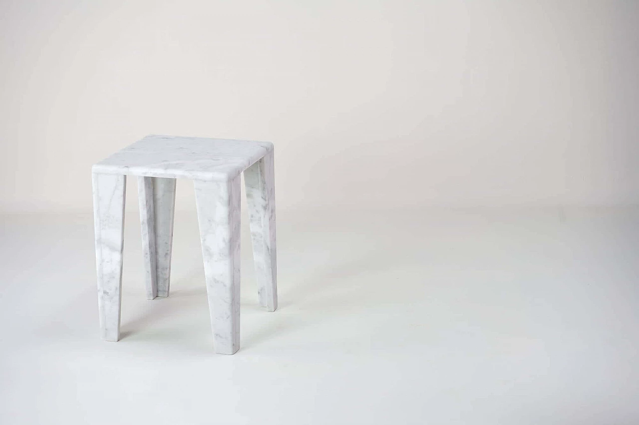 Tavolino ChunkY01 in marmo bianco di Carrara 1374832