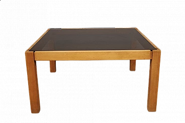 Low table with smoked glass top, 1980s