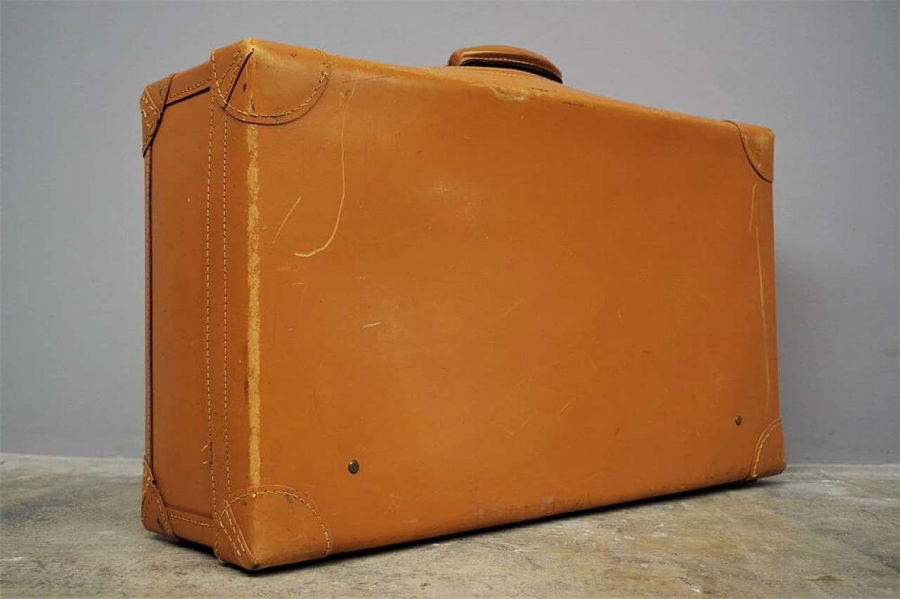 Leather suitcase with iron clasp, 1950s 1374942
