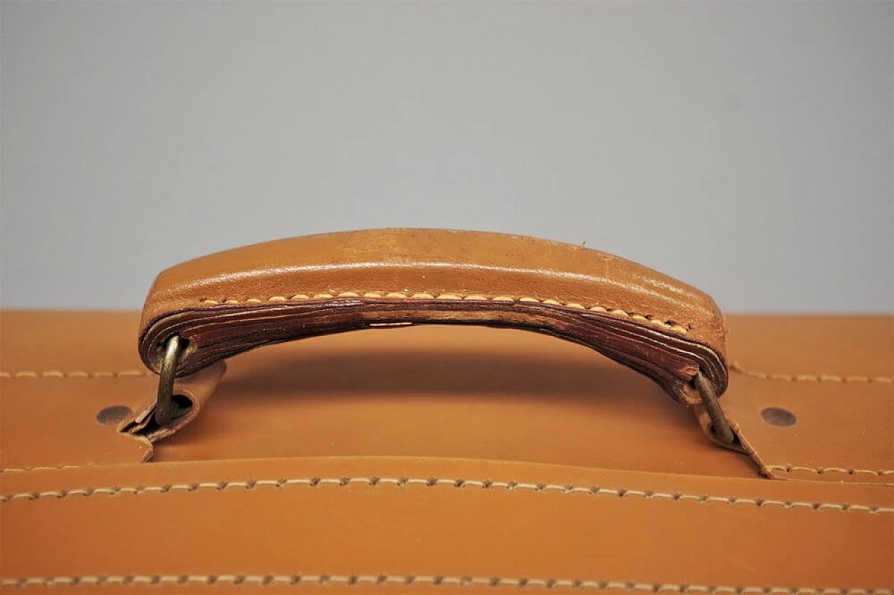 Leather suitcase with iron clasp, 1950s 1374946