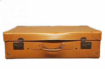 Leather suitcase with iron clasp, 1950s