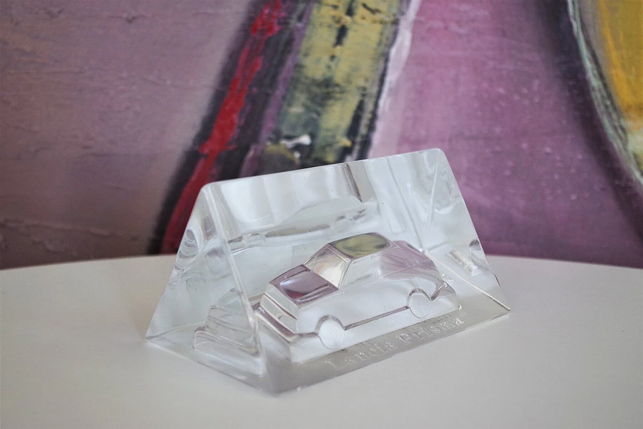 Fermacarte di Lancia Prisma in cristallo di Murano, anni '80 1374980